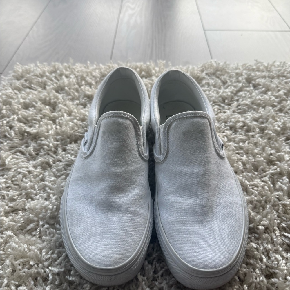 Vans White Slip-On Sneakers
